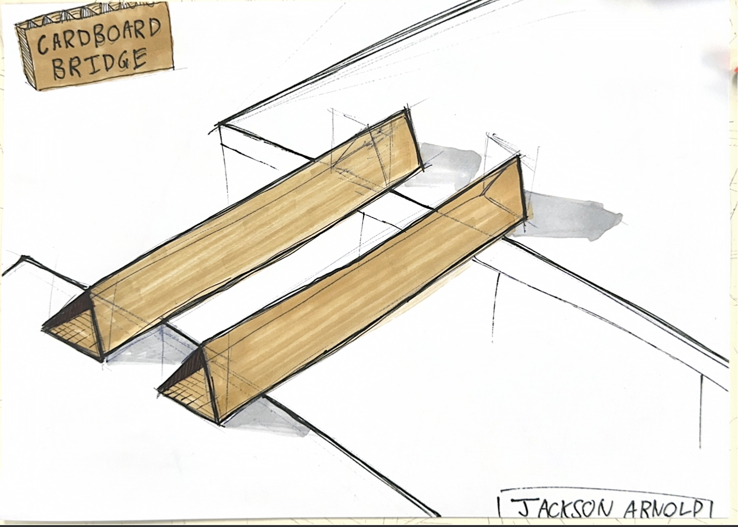 Cardboard Bridge Sketch
